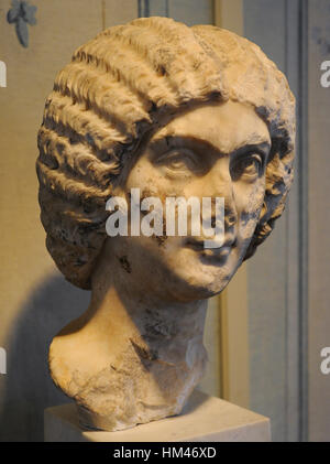 Julia Domna (170 n. Chr. - 217 n. Chr.). Kaiserin und Ehefrau von Roman Emperor Septimius Severus. Severischen Dynastie. Büste. 2. Jahrhundert. Museum der Stadt Malmö. Schweden. Stockfoto