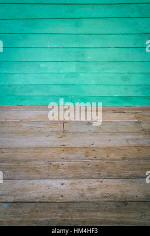 Dimensionalen Raum mit einem Holz getäfelte Wand und Fußboden aus Holz Stockfoto