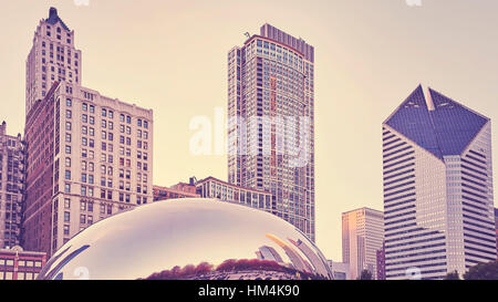 Bild aus getönten Chicago Skyline, Illinois, USA. Stockfoto