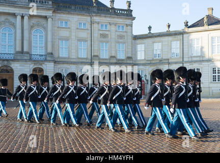 Dänische Wachablösung königliche, Kopenhagen, Dänemark Stockfoto