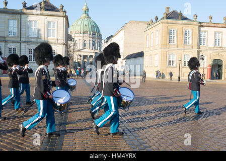 Dänische Wachablösung königliche, Kopenhagen, Dänemark Stockfoto