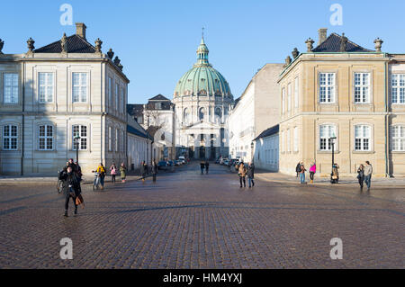 Th Marmorkirche von Amalienborg, Kopenhagen, Dänemark Stockfoto