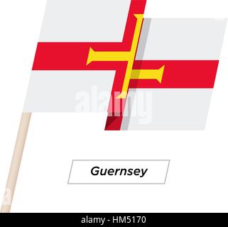 Guernsey Band winken Flag, Isolated on White. Vektor-Illustration. Stock Vektor