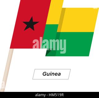 Guinea Band winken Flag, Isolated on White. Vektor-Illustration. Stock Vektor