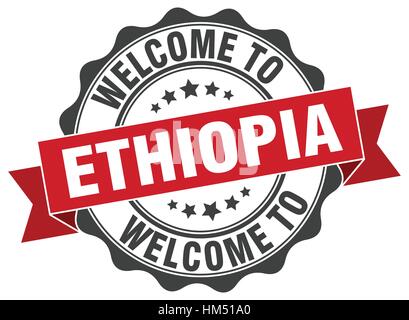 Äthiopien Runde Band Dichtung Stock Vektor