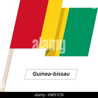 Guinea-Bissau Band winken Flag, Isolated on White. Vektor-Illustration. Stock Vektor