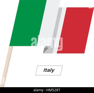Italien Band winken Flag, Isolated on White. Vektor-Illustration. Stock Vektor