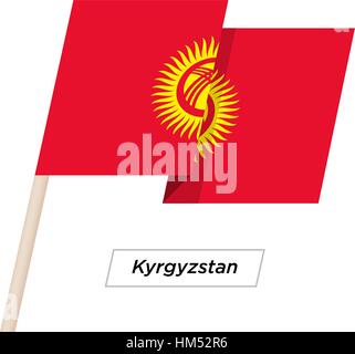 Kirgisistan Band winken Flag, Isolated on White. Vektor-Illustration. Stock Vektor