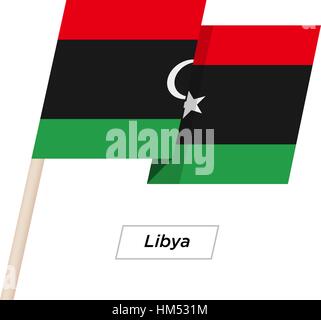 Libyen Band winken Flag, Isolated on White. Vektor-Illustration. Stock Vektor