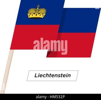 Liechtensteinische Band wehende Flagge, Isolated on White. Vektor-Illustration. Stock Vektor