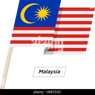 Malaysia Band winken Flag, Isolated on White. Vektor-Illustration. Stock Vektor