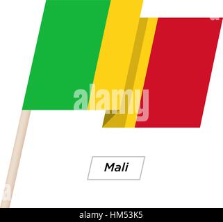 Mali Band winken Flag, Isolated on White. Vektor-Illustration. Stock Vektor