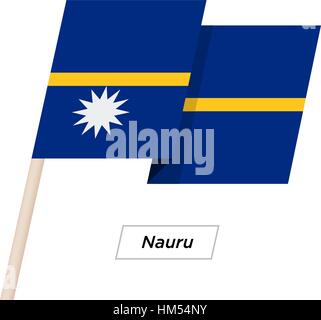 Nauru Band winken Flag, Isolated on White. Vektor-Illustration. Stock Vektor