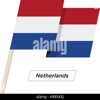 Niederlande Band winken Flag, Isolated on White. Vektor-Illustration. Stock Vektor