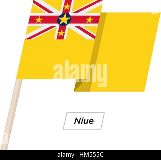 Niue Band winken Flag, Isolated on White. Vektor-Illustration. Stock Vektor