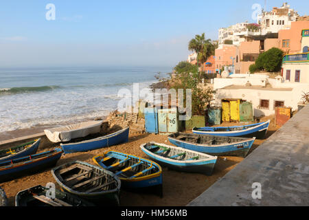 Hafen, Taghazout, Marokko Stockfoto