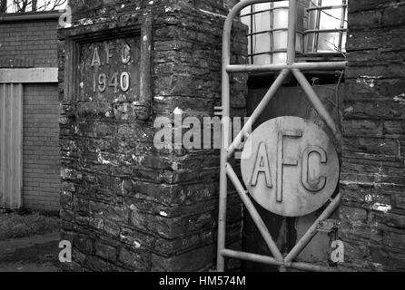 AFC Schrottplatz Tore (alte Alston Gießerei) auf Station Road, Alston, Cumbria Stockfoto