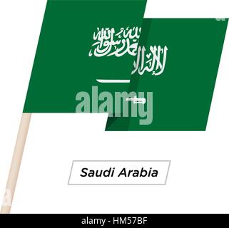 Saudi Arabien Ribbon wehende Flagge, Isolated on White. Vektor-Illustration. Stock Vektor