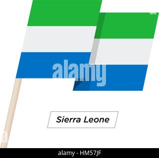 Sierra Leone Ribbon wehende Flagge, Isolated on White. Vektor-Illustration. Stock Vektor