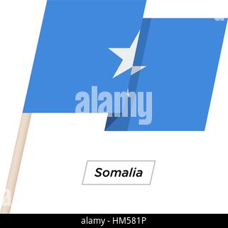 Somalia Band winken Flag, Isolated on White. Vektor-Illustration. Stock Vektor