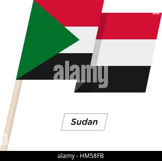 Sudan Band winken Flag, Isolated on White. Vektor-Illustration. Stock Vektor