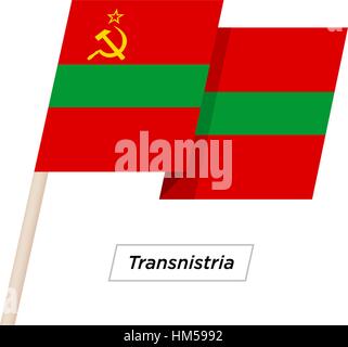 Transnistrien Ribbon wehende Flagge, Isolated on White. Vektor-Illustration. Stock Vektor