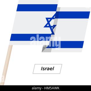 Israel scharf Band winken Flag, Isolated on White. Vektor-Illustration. Stock Vektor