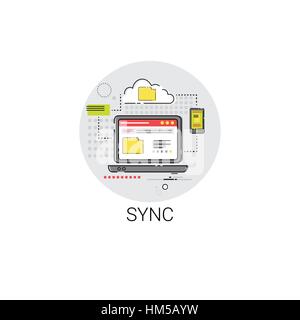 Sync synchronisieren Internet-Cloud-Technologie-Symbol Stock Vektor