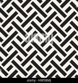 Labyrinth verschlungenen Linien zeitgenössische Grafik. Vektormuster nahtlos schwarz und weiß. Stock Vektor