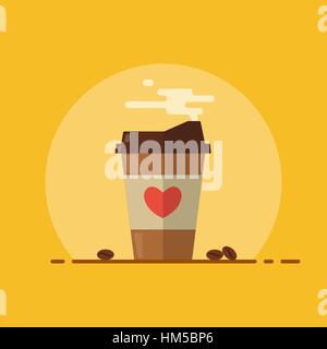 Kaffee Pappbecher mit Dampf Stock Vektor