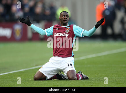 West Ham United Pedro Obiang appelliert Stockfoto