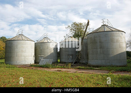 Getreide-silos Shelland Suffolk UK Stockfoto