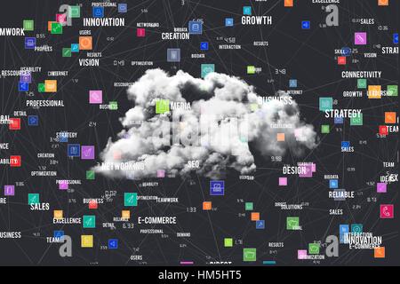 Digitalen zusammengesetztes Bild des Cloud computing Stockfoto
