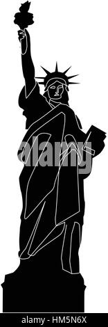 Statue Of Liberty Vektor schwarze Schatten Silhouette Eps 10 Stock Vektor