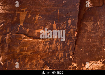 Kali Straße Petroglyphen in der Nähe von Moab, Utah, USA Stockfoto