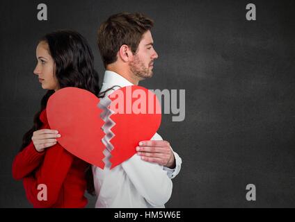 Deprimiert paar mit gebrochenem Herzen Stockfoto