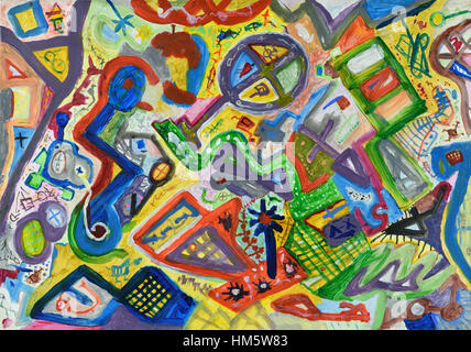 Abstrakten bunten handgemalten Hintergrund. Acryl-Malerei. Stockfoto