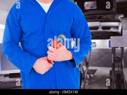 Mittleren Bereich der mechanischen Betrieb Rohrzange Stockfoto