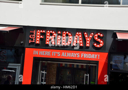 TGI Fridays Restaurant und Bar am Leicester Square, London, UK Stockfoto