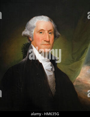 George Washington, Porträt von Gilbert Stuart, Öl auf Leinwand, c.1795/6. Die Gibbs-Channing-Avery Portrait. Stockfoto
