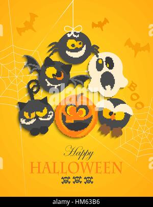 Plakat, Banner oder Hintergrund für Halloween-Party-Nacht, Vektor-Illustration. Stock Vektor