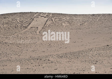 El Gigante de Atacama Geoglyph auf Cerro Unita, Atacama-Wüste, Norte Grande, Chile Stockfoto