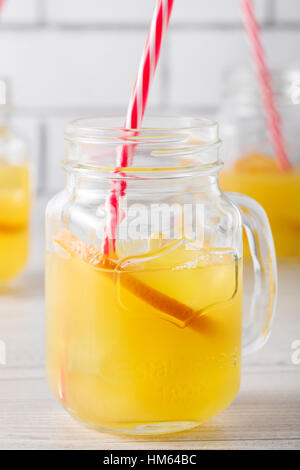 Frische hausgemachte orange Schraubendreher mit Garnierung Stockfoto