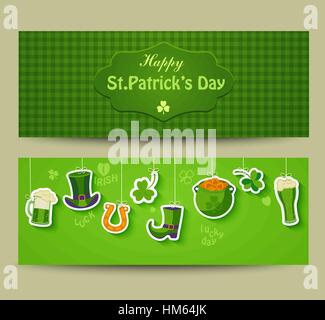 Plakat, Banner oder Hintergrund für Happy St Patricks Day. Stock Vektor