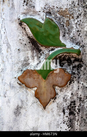 Detail der Blumenmuster im traditionellen Thai-Stil Stockfoto