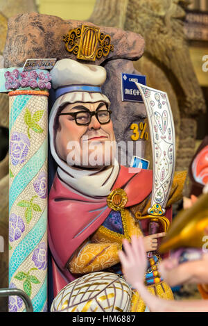 Ein Ninot (einzelne Figur, aus denen die Szenen in der Fallas-fest) der ehemaligen katalanische Präsident Artur Mas. Valencia-2016 Stockfoto