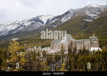 Historischen Fairmont Banff Springs Hotel; c 1888; Banff; Alberta; Kanada "Schloss in den Rocky Mountains" Stockfoto