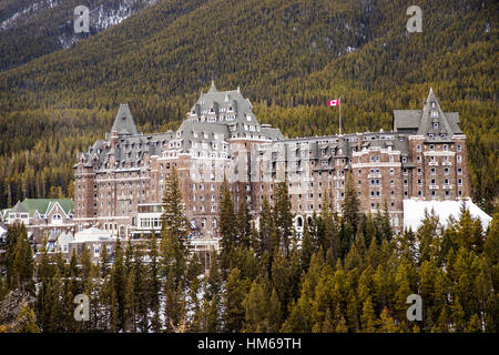 Historischen Fairmont Banff Springs Hotel; c 1888; Banff; Alberta; Kanada "Schloss in den Rocky Mountains" Stockfoto