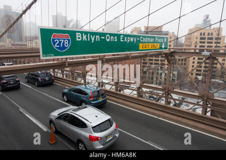 Brooklyn Brücke Fußgänger Gehweg nyc Stockfoto