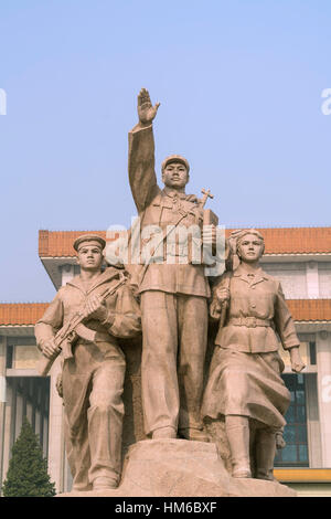 Denkmal vor dem Mao-Mausoleum, Peking, China Stockfoto